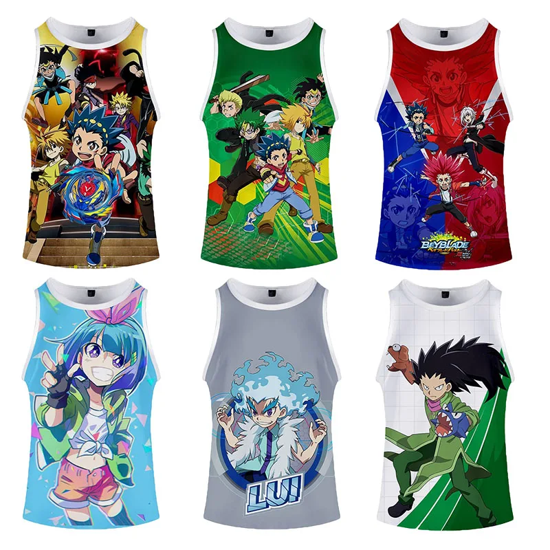 

Beyblade Burst Evolution 3D Print Harajuku Vest Summer Unisex Sleeveless Shirts Women Casual Tank Tops Men Streetwear Clothing