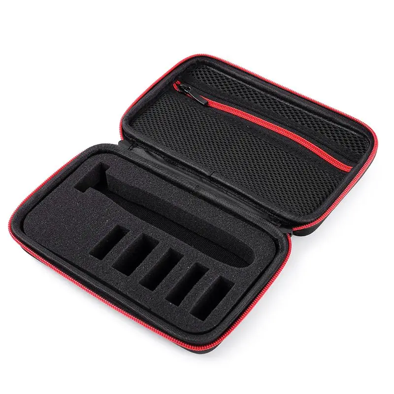 Hard Case Trimmer Shaver Pouch Travel Organizer Carrying Bag for Philips Norelco One Blade QP2520/90 QP2520/70 QP2630/70 - Color: Black-Red