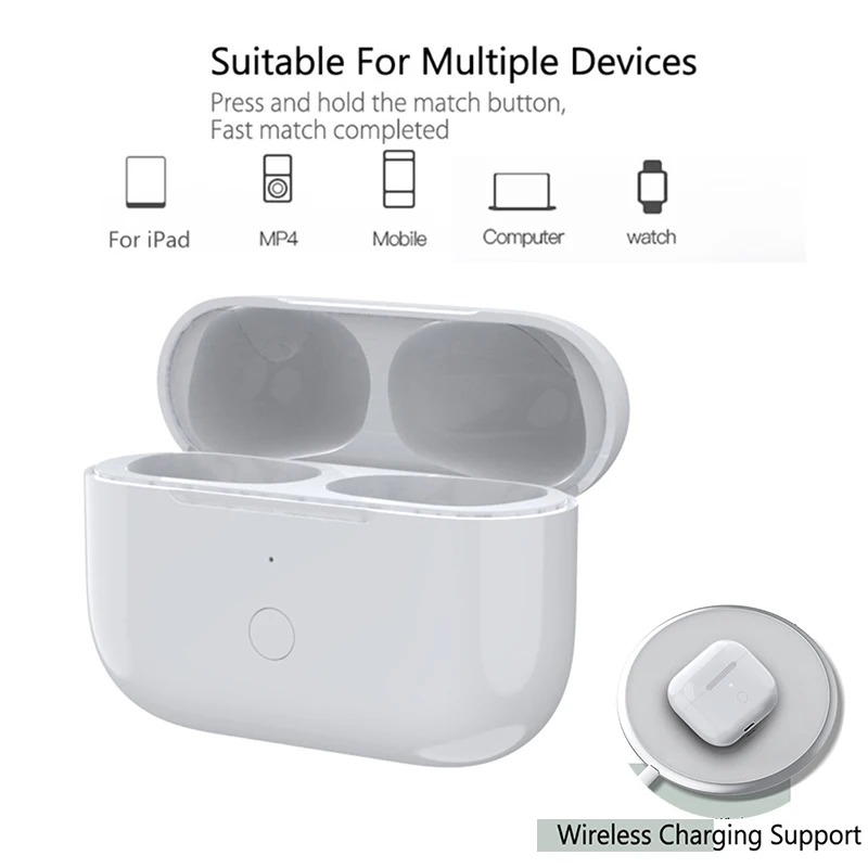 660mAh Wireless Charging Case for Airpods Pro Replacement Bluetooth
