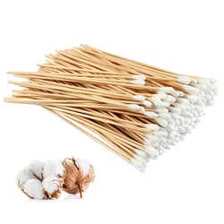 100pcs Disposable Cotton Swab Lint Brushes Wood Cotton Buds Swabs Ear Clean Stick Eyelash Extension Glue Removing Tool