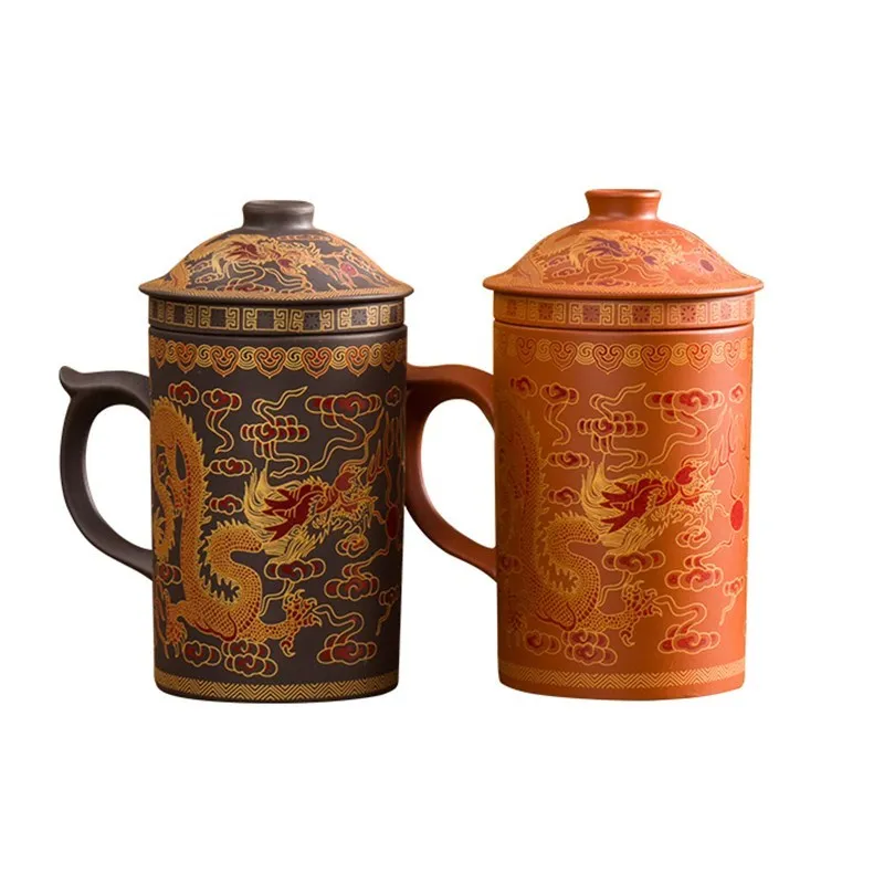 Чашка Pu'er керамическая чашка чайные чашки с крышкой из фиолетового песка