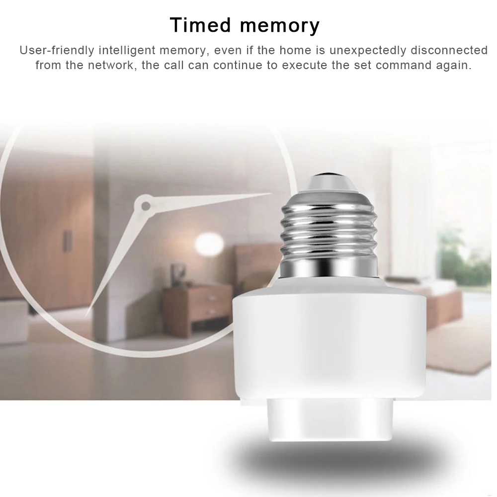 

Multifunction Intelligent Lamp Head E27 Light Bulb Head Base Wifi Remote Switch Voice Control Compatible With Alexa Google Home