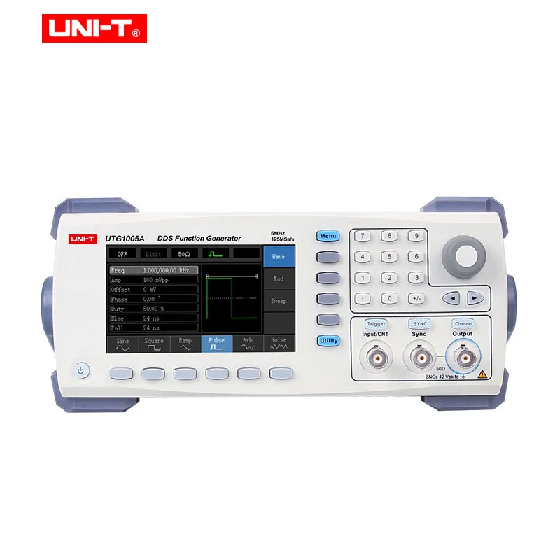 

UNI-T UTG1005A Single Channel Function/Arbitrary Waveform Generator 5MHz 125MS/s Sampling Rate 14bits Vertical Resolution
