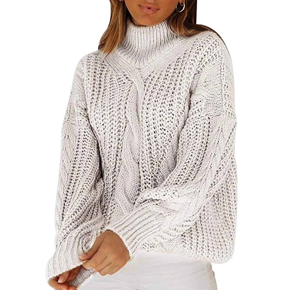style2 gray Свитер с высоким воротом, Женский пуловер, Высокоэластичный вязаный свитер в рубчик, тонкий джемпер, осенне-зимний базовый женский свитер - Цвет: style2 gray
