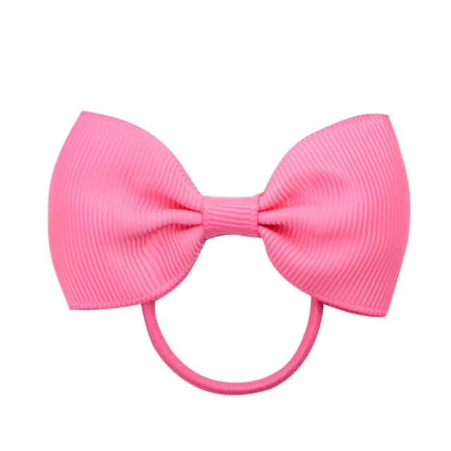 1Pcs Novelty Small Mini Solid Baby Elastic Rubber band Head rope Ribbow Bow Tie For Girls Headwear Hair Accessories 13