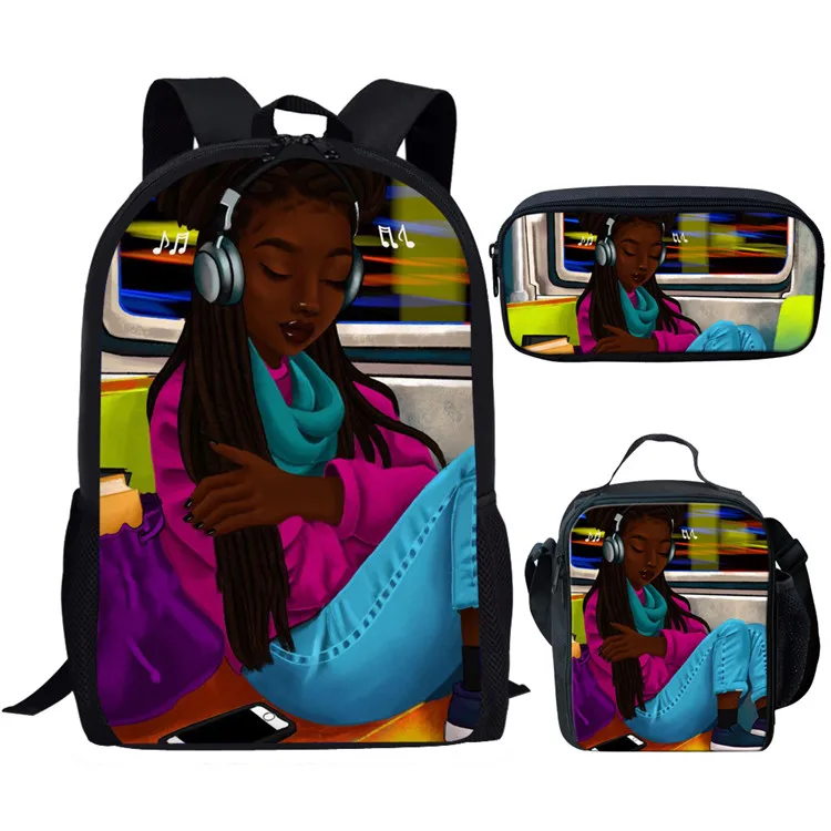 Nopersonality школьные рюкзаки в Африканском и американском стиле, сумка для девочек-подростков, женские сумки-книжки в африканском стиле, школьный рюкзак для детей, 3 предмета - Цвет: Z5203CGK