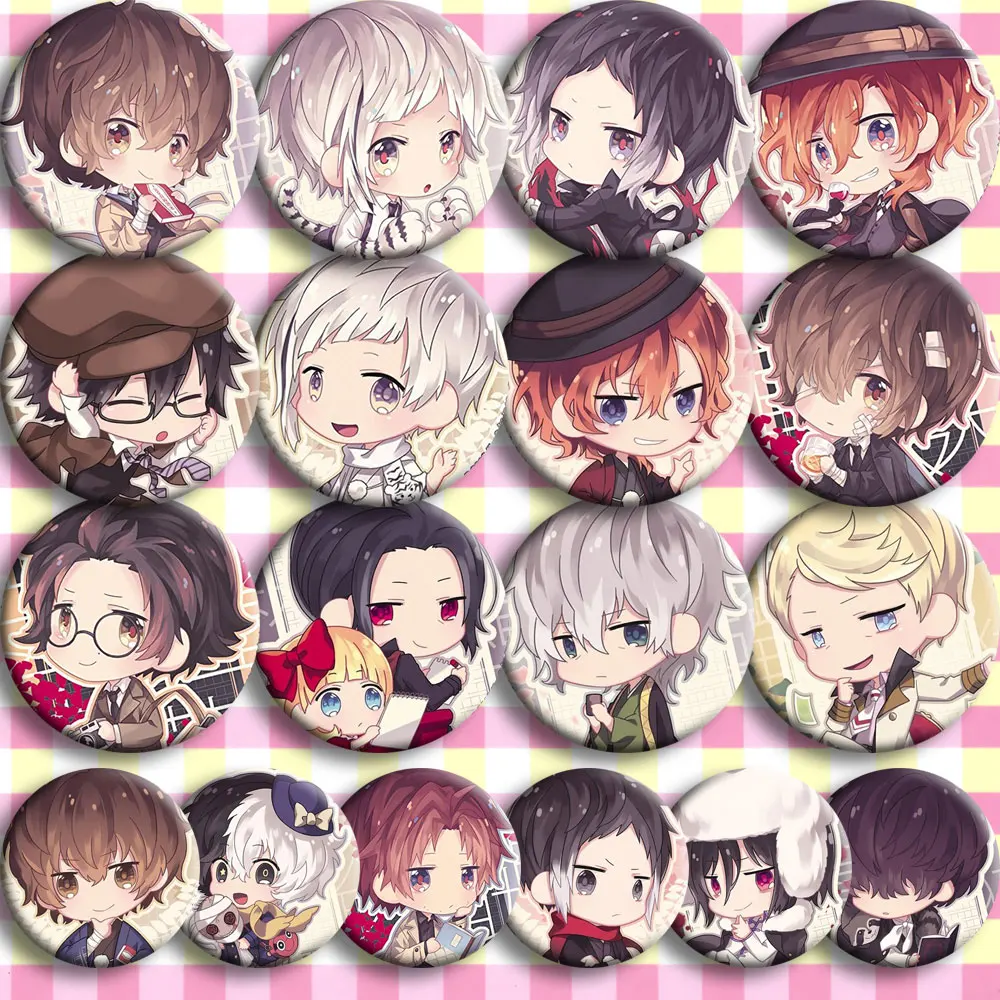 

Brdwn Stray Dogs Nakajima Atsushi Dazai Osamu Edogawa Ranpo Ryunosuke Akutagawa Nakahara Chuya Cosplay Badge #A