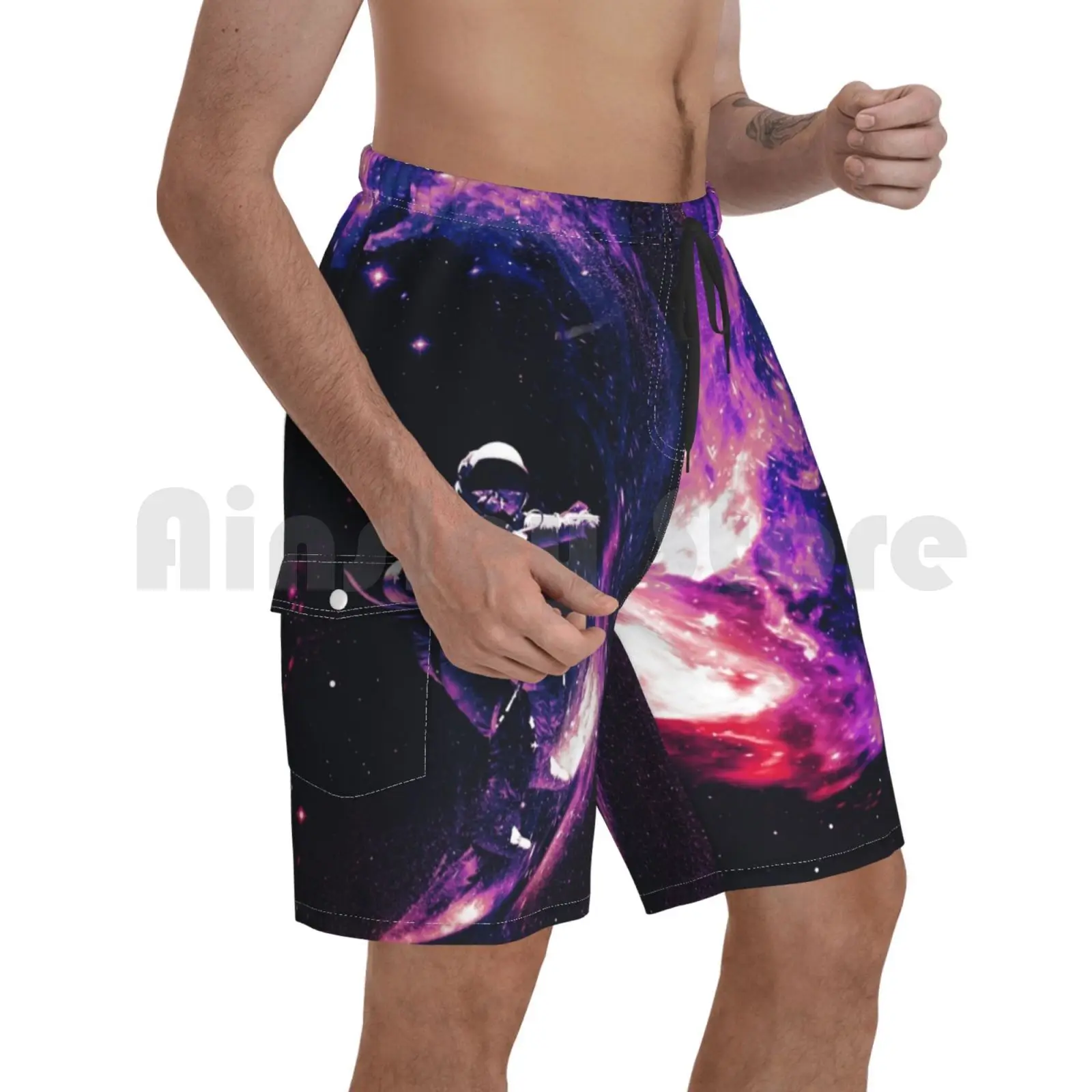 Space Surfing Ii Beach Shorts Men Beach 