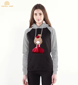 

Kawaii Girl Hoodie 2020 Spring Autumn Raglan Sweatshirts Women Long Sleeve Hoodies Pink Warm Harajuku Sweatshirt
