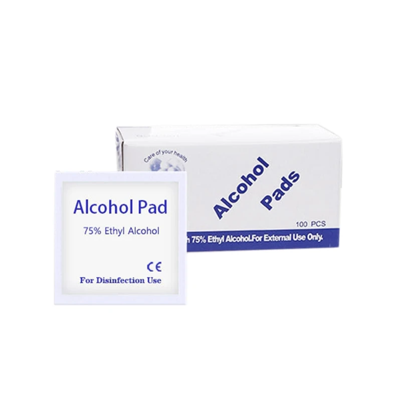 

100Pcs/Lot Alcohol Prep Swab Pad Wet Wipe for Antiseptic Skin Cleaning Care Jewelry Mobile Phone Clean,6X6 CM