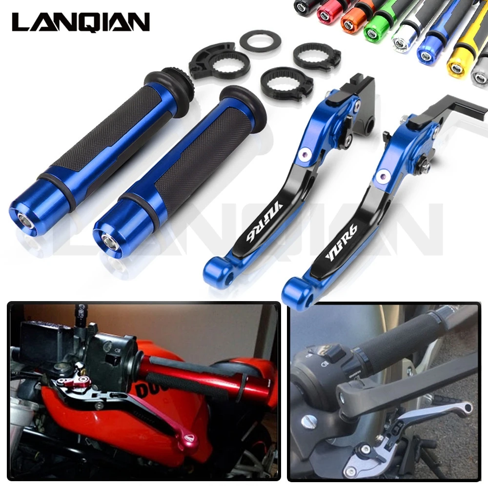 

For Yamaha YZF R6 Motorcycle CNC Brake Clutch Lever & 7/8 22MM Handlebar Grips YZFR6 2005-2015 2011 2012 2013 2014 Accessories