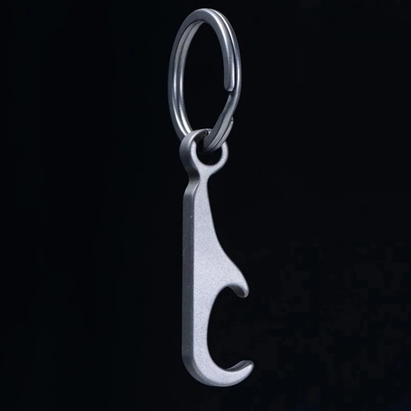 TC4 Titanium Alloy Mini Beer Bottle Opener Keychain with Key Rings EDC beer bottle opener keychain