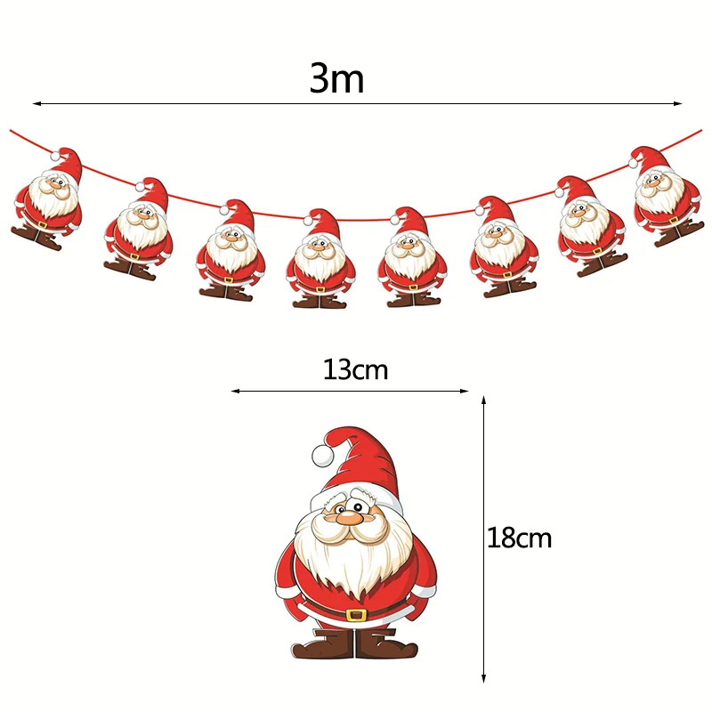 3m отличный подарок на Рождество декоративная Растяжка с Санта-Клаусом олени бумажный флаг вечерние гирлянда баннер из ткани для флагов для веселого Рождества Декор для дома - Цвет: G02