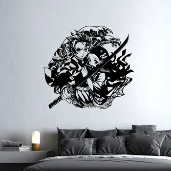 

Demon Slayer Wall Decal Kimetsu no Yaiba Vinyl Wall Stickers Decal Decor Home Decoration Anime Car Sticker
