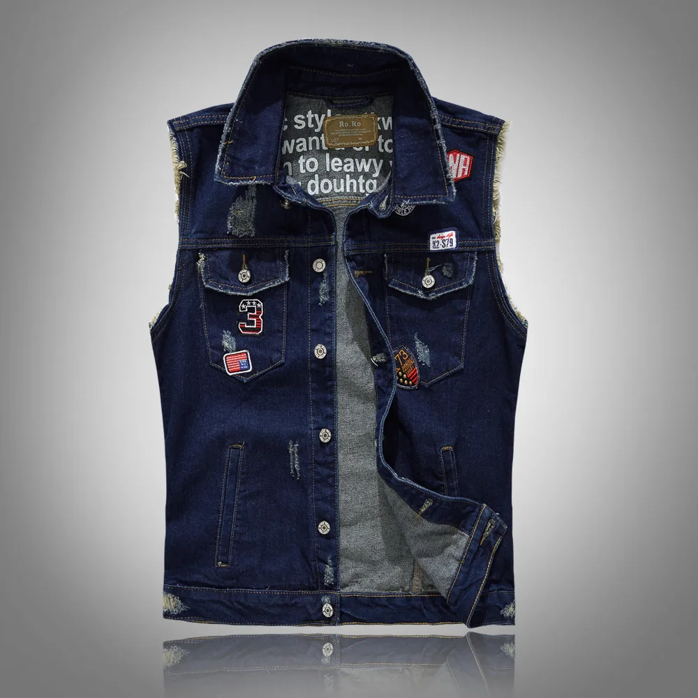 Patches Design Jeans Vest 