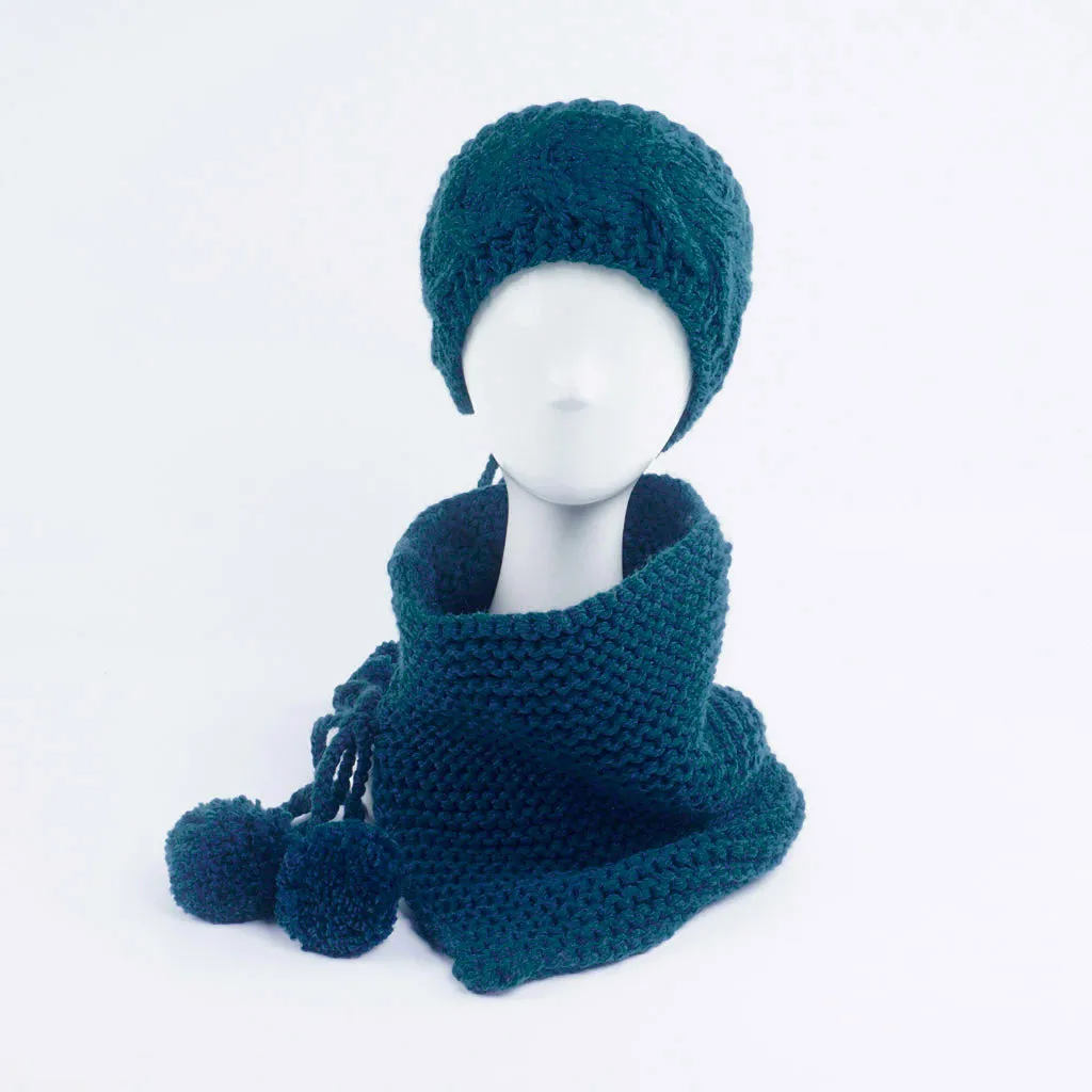 Комплект из 2 предметов, Детская кепка, шарф, зимняя однотонная вязаная шапка, плотная теплая шапка-шарф czapka i komin tricotin, шапка для девочки# E