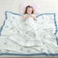 120x150cm 4 and 6 Layers Bamboo Fiber Muslin Swaddle Baby Blankets Wrap Newborn Baby Kids Bath Towel Children Sleeping Blanket 1