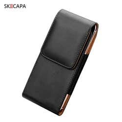 Leather Belt Clip Phone Pouch - Universal Fit for Nokia 7.1 (SGW)