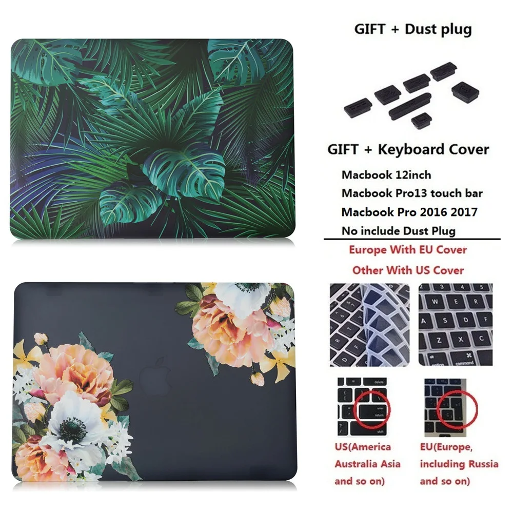 Чехол для ноутбука MacBook Air 13 11 Pro 13 15 retina A1502 Touch Bar mac book 12 13 1" A1708 A1932 A1989 жесткий чехол