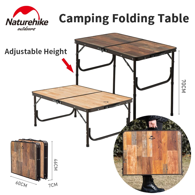 Naturehike 3.6kg Adjustable Height Camping Table Portable Aluminum