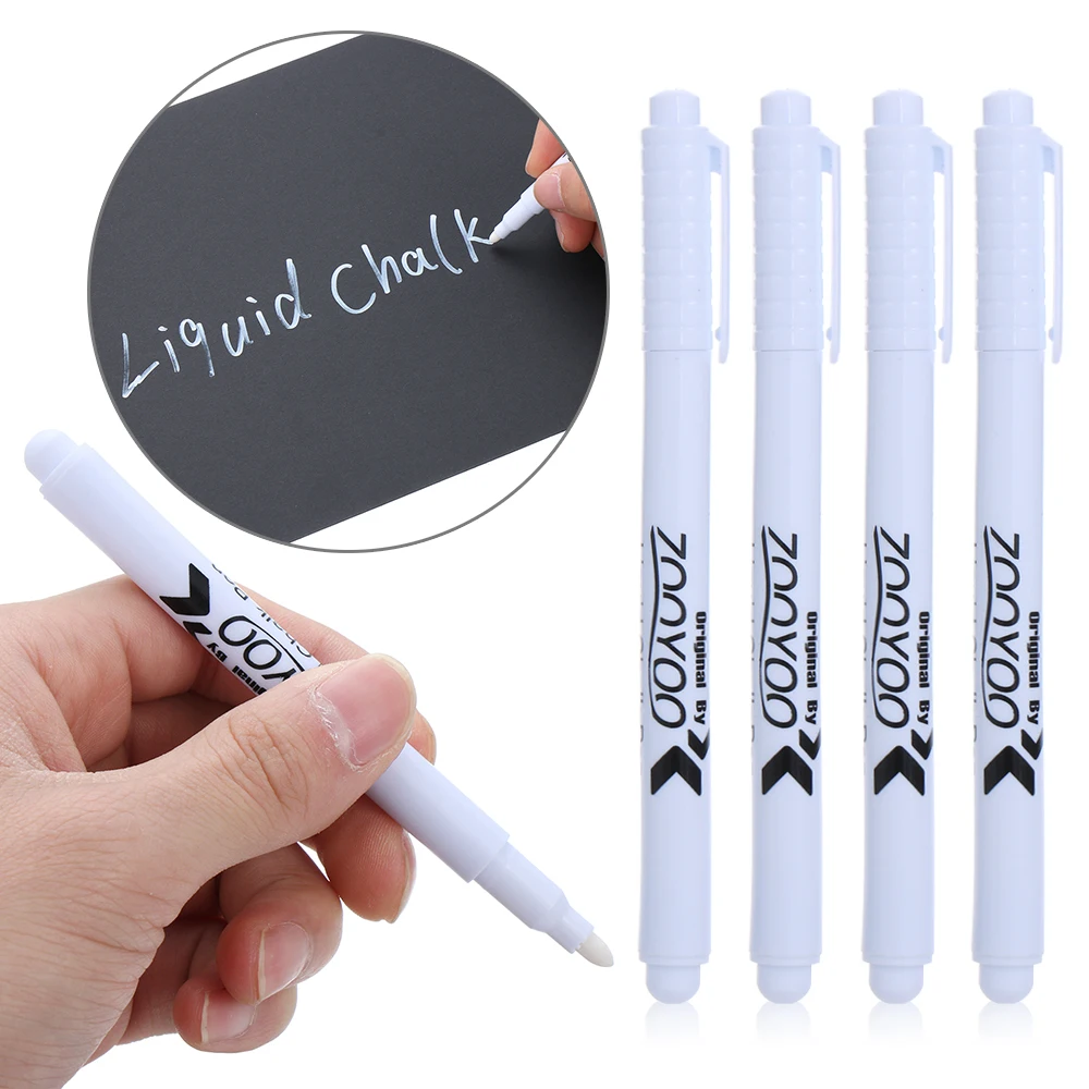 1/5/10pcs White Liquid Chalk Pen Glass Window Chalkboard Black Board Marker Erasable Drawing Writing Stationery | Канцтовары для