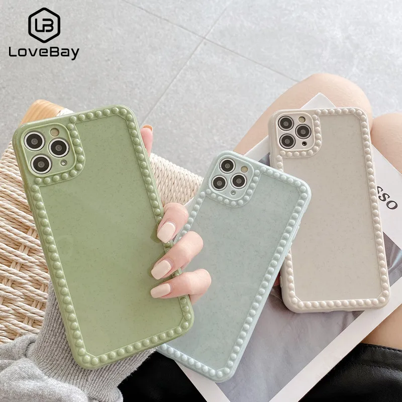 Однотонные глянцевые гранулированные противоскользящие Чехлы Lovebay для iPhone 11 Pro XS