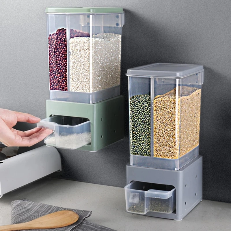 Wall-Mounted-Cereal-Dispenser-Moisture-Proof-Sealed-Food-Storage-Box ...