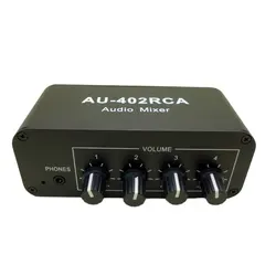 RCA Stereo Audio Mixer with Volume Control and Headphone Amplifier (With shell)