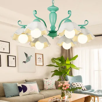 

Nordic Minimalism Droplight E27 Pendant Lights Home Decor Lighting with Flower Ceramics Lampshade