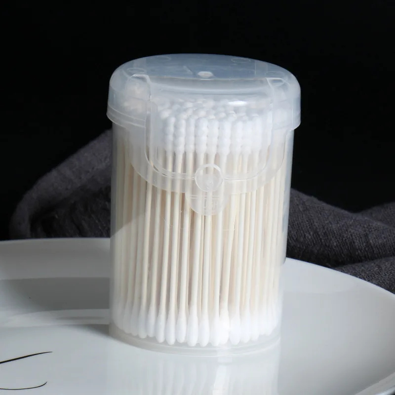 200pcs/Pack Cotton Swabs Cotton Paper Stick Baby Double Fine Head Disposable Cotton Ears Cleaning Health Care Tools