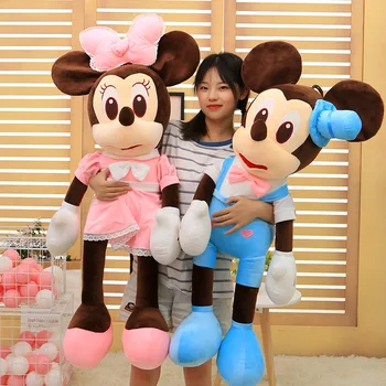 

New Stuffed Mickey&Minnie Mouse Plush Toy Soft Mickey Minnie Lovers Dolls Cushion Pillow Birthday Wedding Gifts for Kid Children