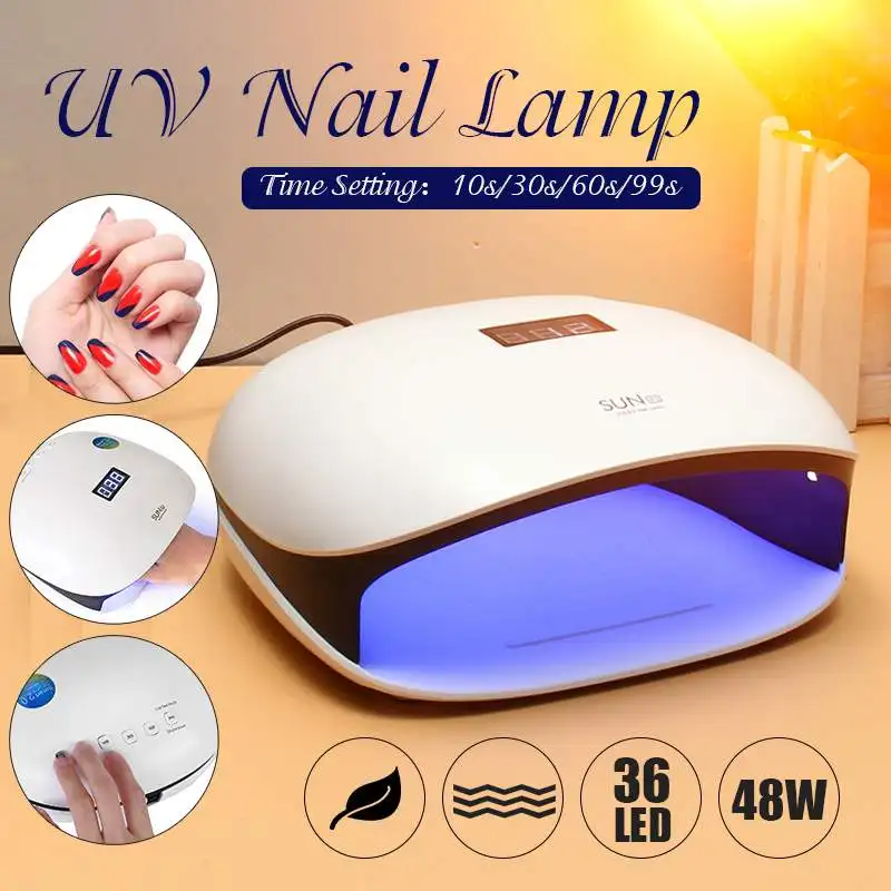 

UV 48W Nail Dryers 36Leds Infrared Sensor/Manual Mode 10s/30s/60s/99s Time Setting EU/US Plug AC110-240V Nail Tools
