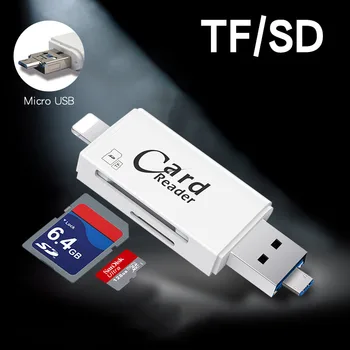 

3in1 Micro USB SD TF Microsd SDHC Card Reader For iPad FOR iPhone X 8 7 6 6S Plus 5 5S For SAMSUNG For huawei Android OTG Phone
