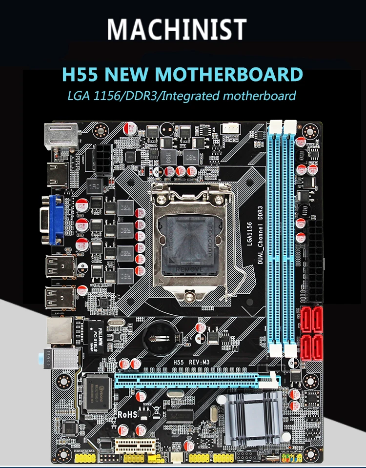 H55 материнская плата новая LGA1156 DDR3 Sup порты Core 2/3 i3/i5/i7 cpu материнская плата PCI-Express usb порты материнская плата для компьютера