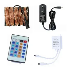 10 м 20 м 30 м 50 м дистанционный светодиодный медный струнный светильник s Звездный Сказочный светильник для рождественской елки, украшения для свадебной вечеринки с мощностью 12 В