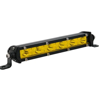 

2Pcs/Set Yellow 30W Slim LED Work Light Bar Single Row Offroad Driving Fog Lamp 7-inch High Quality Yellow Slim LED Light Bars