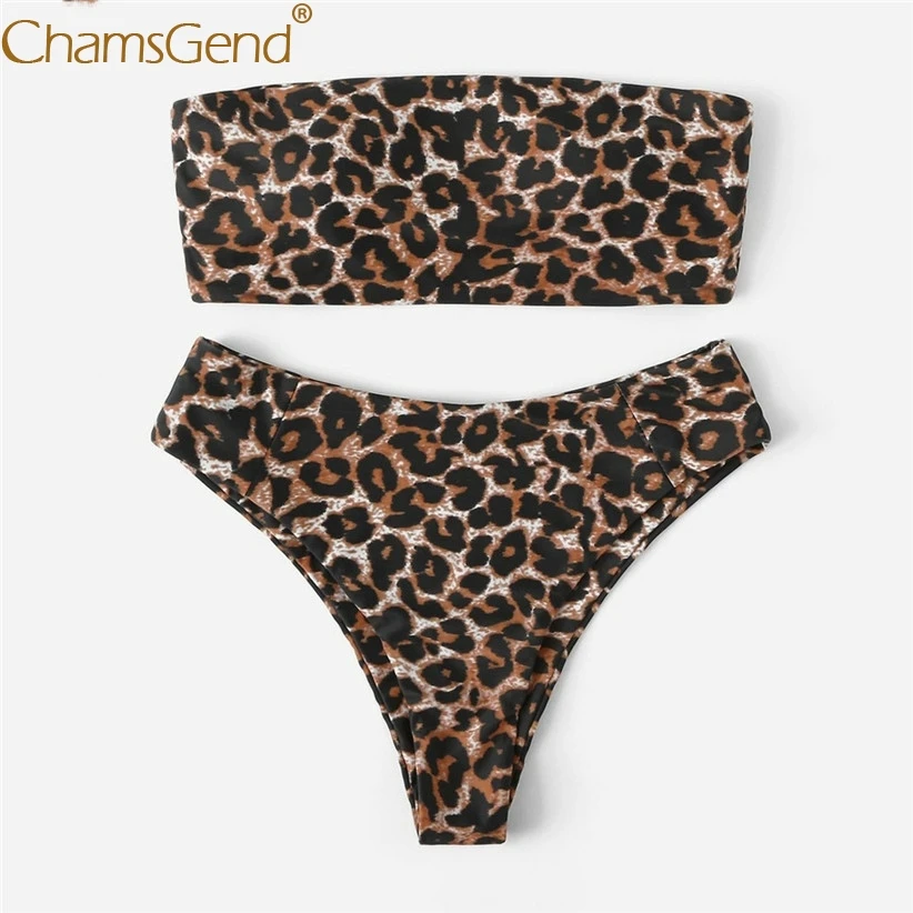 leopard print strapless swimsuit