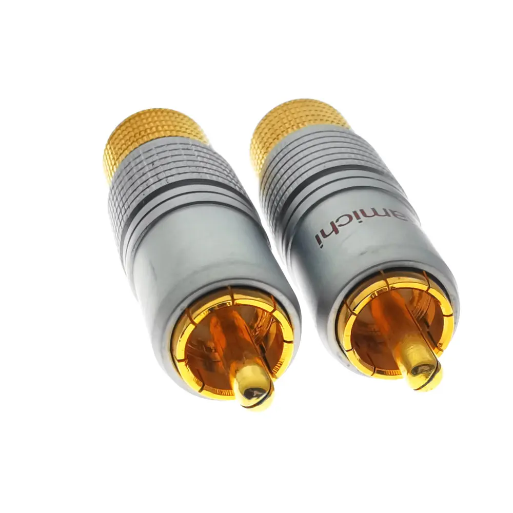 4 пары Nakamichi 24K позолоченный RCA штекер аудио кабель Разъем