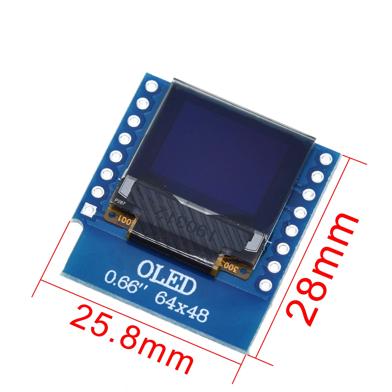 Модуль OLED дисплея TZT 0 66 дюйма для WEMOS D1 MINI ESP32 модуль Arduino AVR STM32 64x48 "ЖК экран IIC I2C - Фото №1
