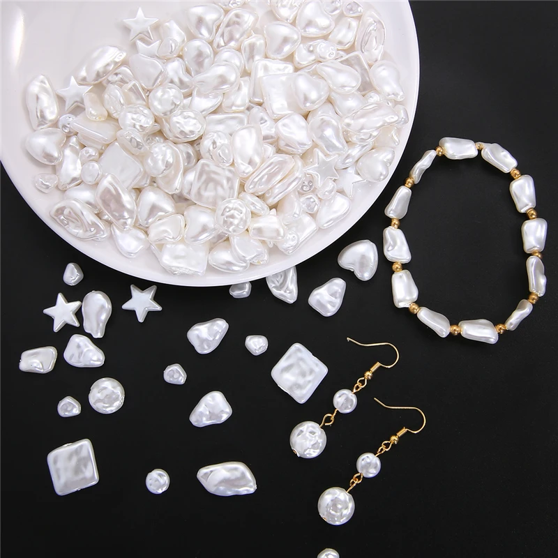 Perles Acryliques Irrégulières ABS 216.239., pour Bijoux, Collier, Boucles d'Oreilles, Pince à Cheveux, Bracelet, DIY
