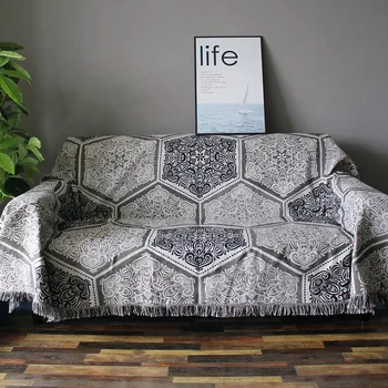 

Multifunction Throw Blanket Gray Plaid Slipcover Cobertor Sofa Cover Non-slip Stitching Blankets Christmas Decorations For Home