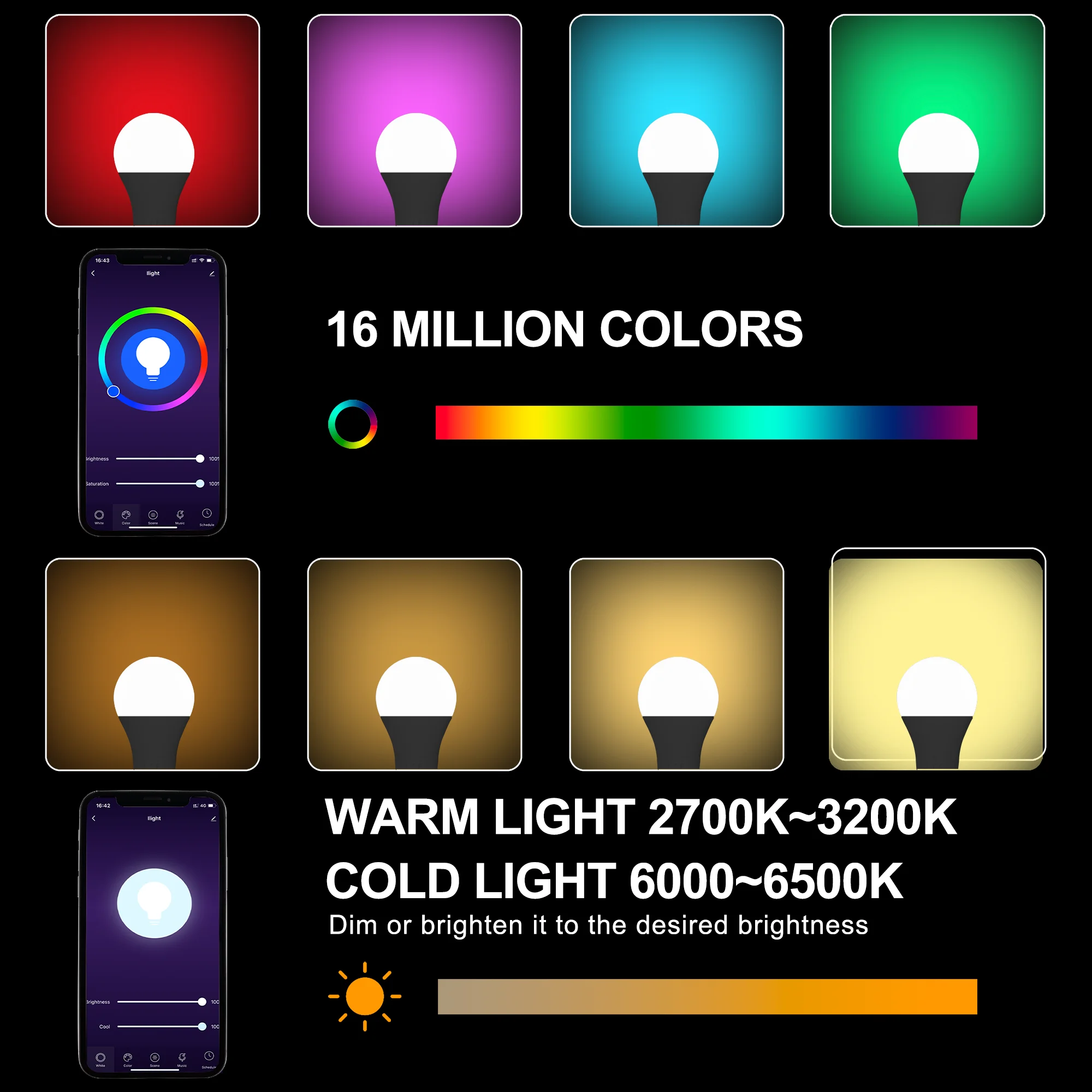 E27 9 Вт Wifi умный светодиодный светильник с регулируемой яркостью RGB лампа Tuya App