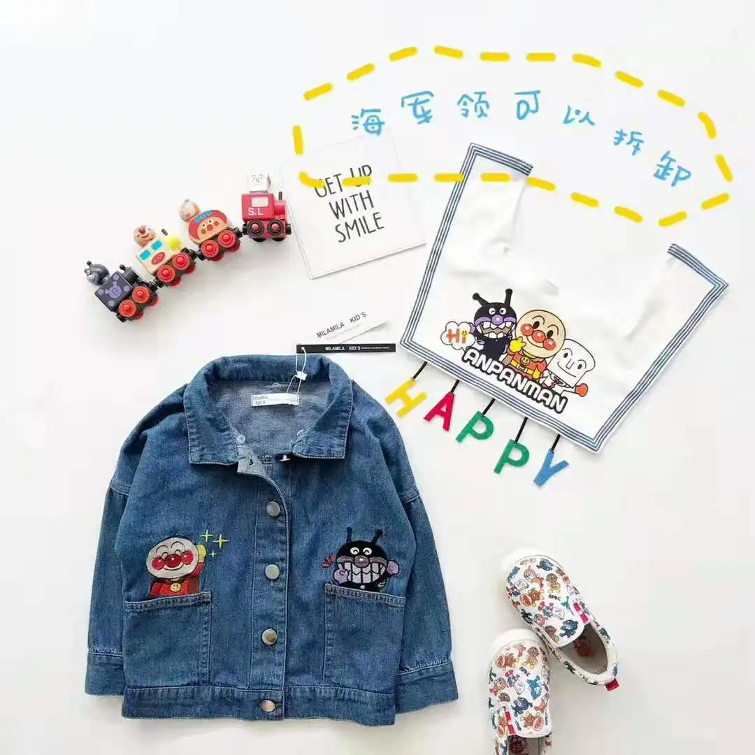 

Ml0250 2019 Autumn And Winter New Products Children Surface Ultra-Patterned Denim Jacket Deconstructable Navy Collar Coat