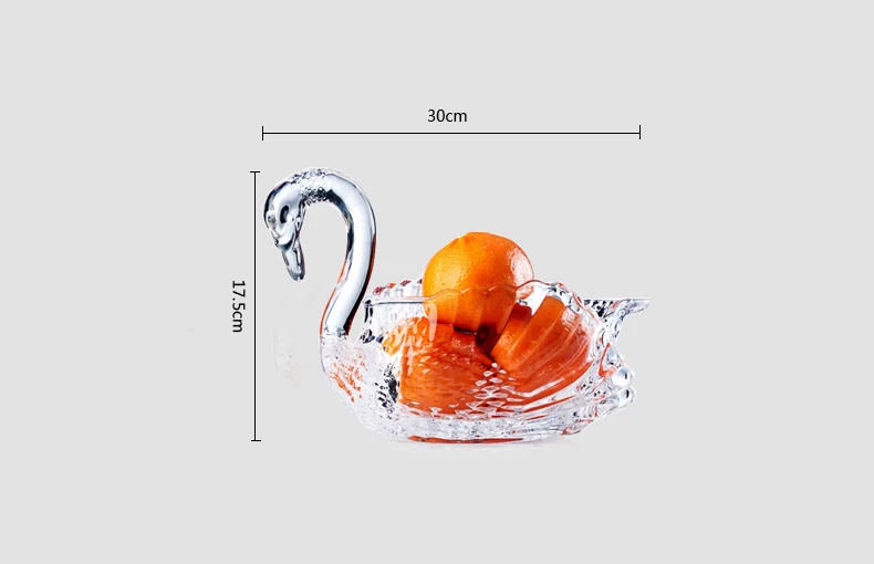 Кристал в форме лебедя стеклянные тарелки для фруктов личность гостиная прозрачная ваза с фруктами закуска к чаю сушеная Фруктовая тарелка домашний декор mx9181144