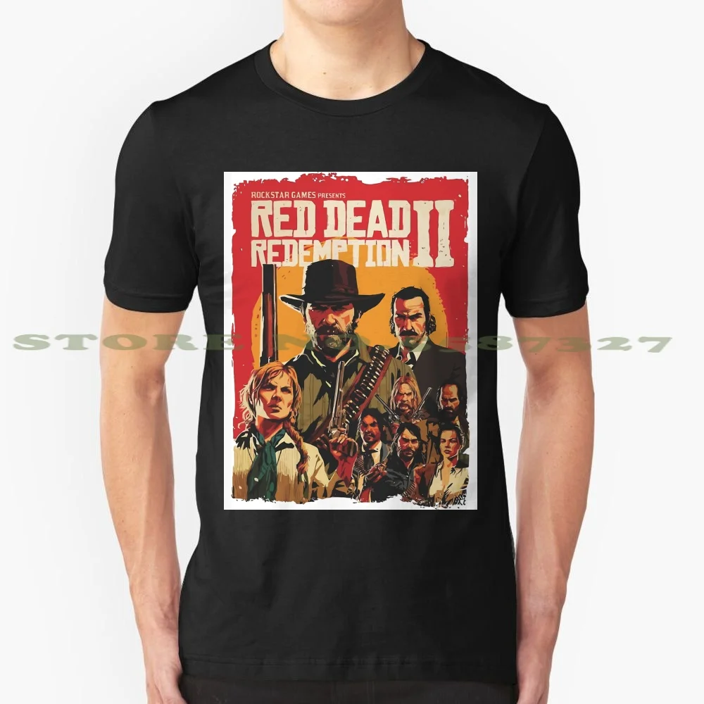 Red Poster Cool Design Trendy T-Shirt Tee Logo Rosso Cowboy Dead Game Games Redemption Red Redemption 2 Rdr2 Arthur Morgan Gamng