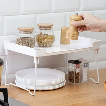 

Collapsible Storage Racks Cupboard Dish Storage Rack Bathroom Cosmetic Bottle Storage Rack Box Kitchen Stackable Shelf Organizer