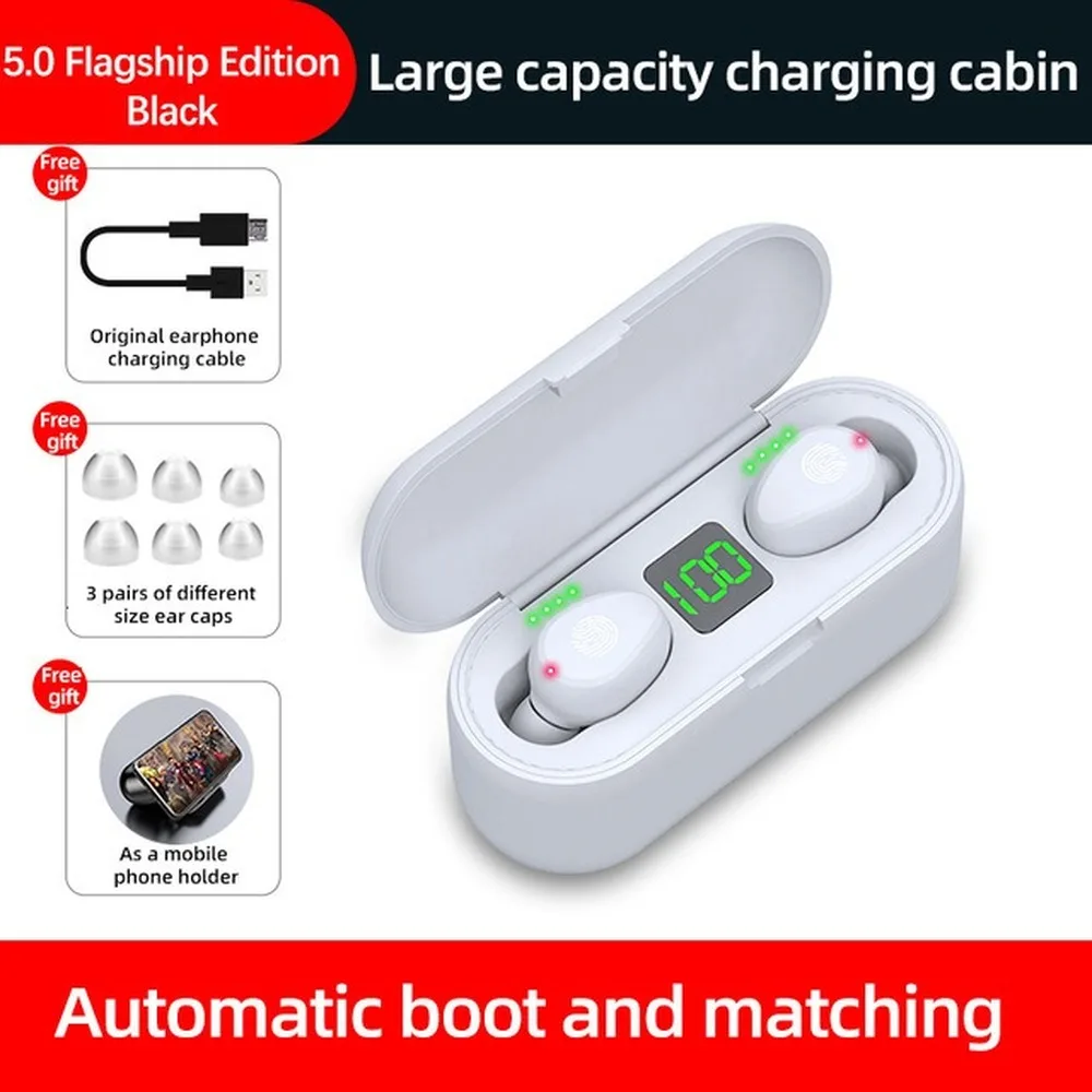 TWS F9 8 Headphone Wireless Bluetooth 5 0 Earphone Mini Earbuds With Mic Charging Box Sport Headset For Smart Phone