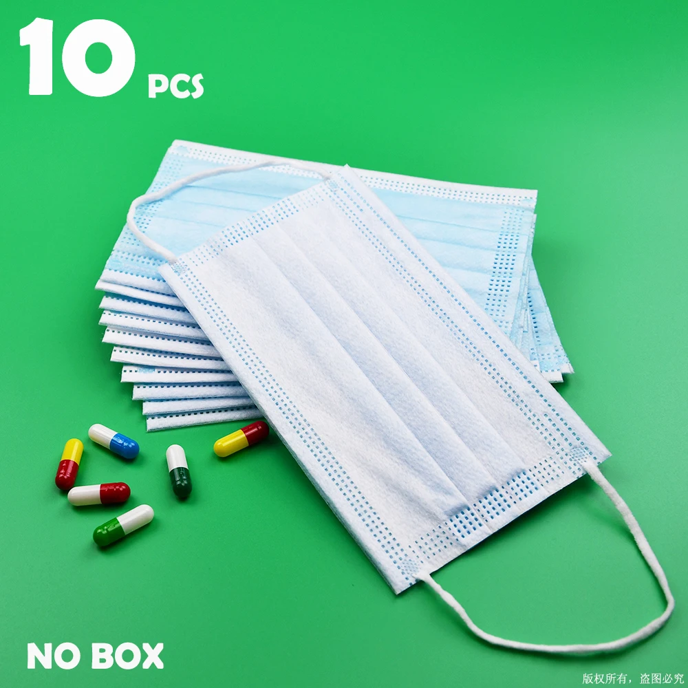 

10-200 pcs 3 Layer Dust Mask Antibacterial protection Sterile Mask Dustproof Mask Facial Protective Cover Masks