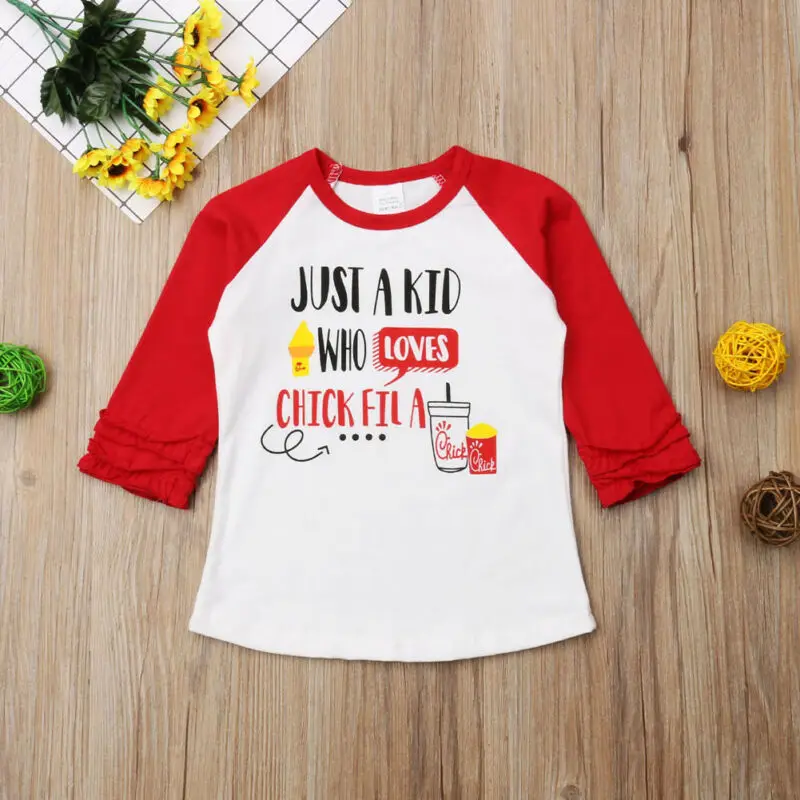 Рождественские топы с рюшами и длинным рукавом единорогом для маленьких девочек