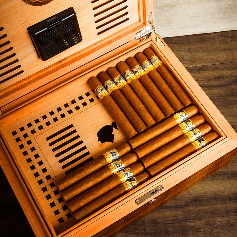 COHIBA 50th anniversary Edition из кедрового дерева, дорожный увлажнитель с замком, гигрометр, чехол для сигар, может вместить 80 хьюмидор для сигар
